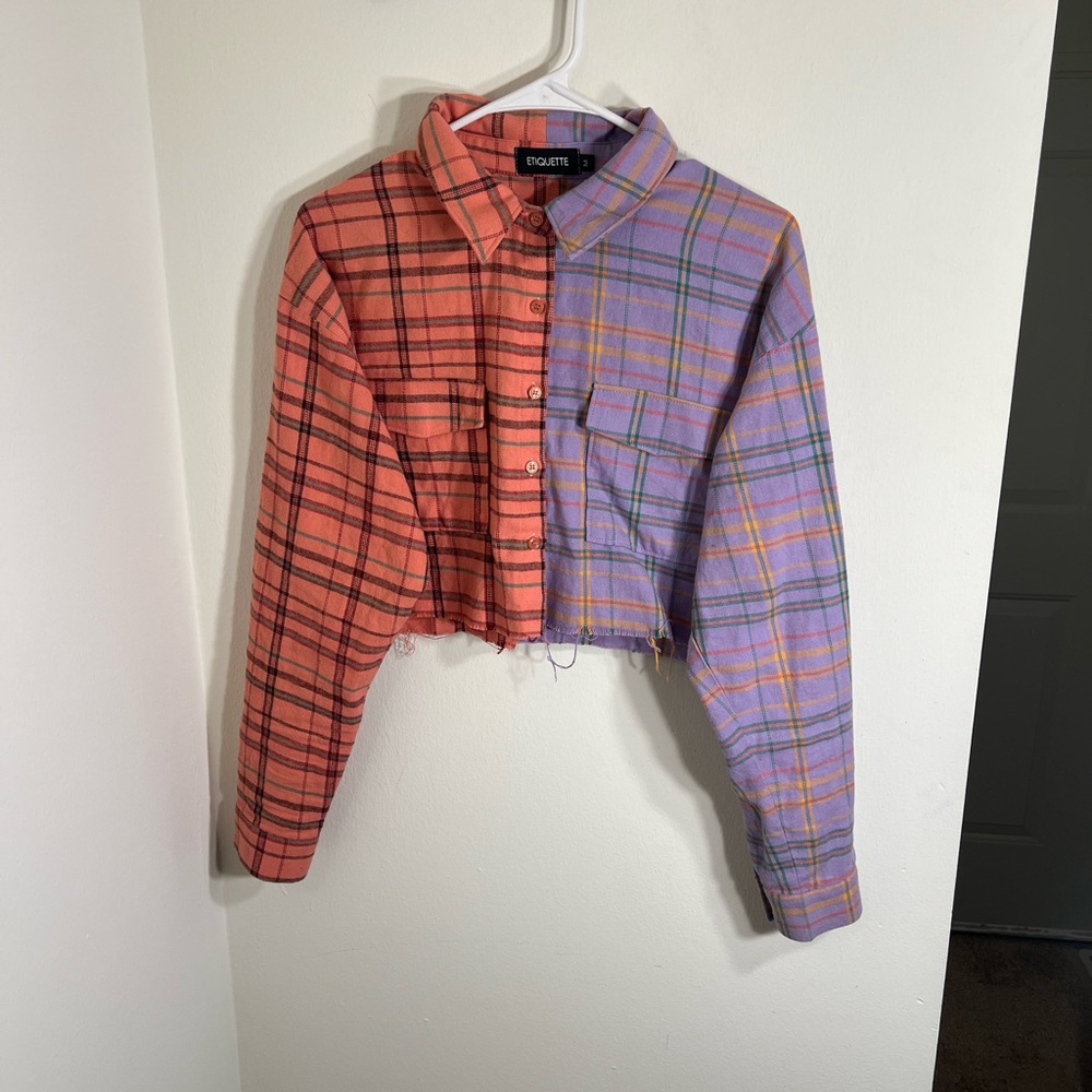 Etiquette Women's Cropped Flannel, Size M